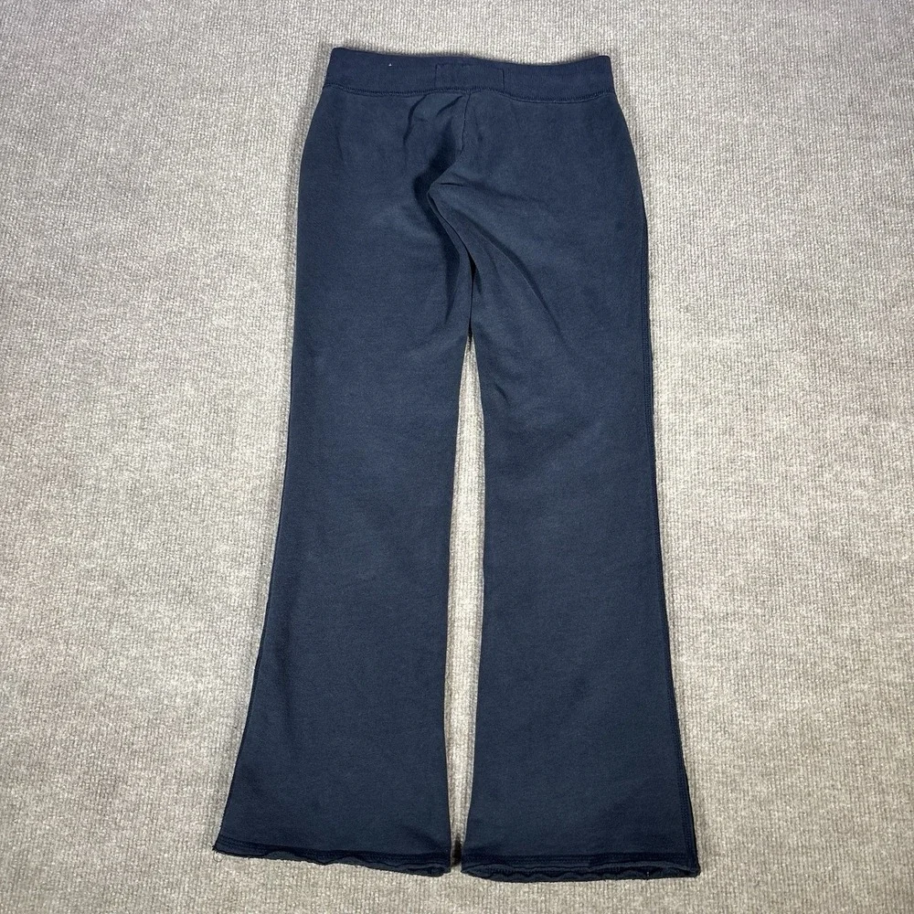 Abercrombie‎ Kids Sweatpants Youth Small Flared Navy Blue Fleece Embroidered Y2K